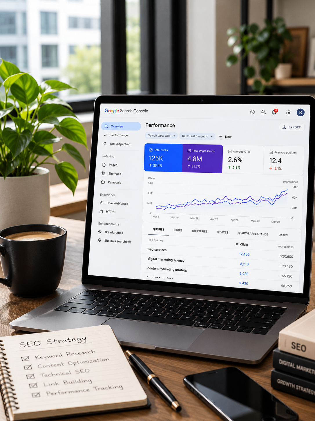 SEO Dashboard Analytics Workspace